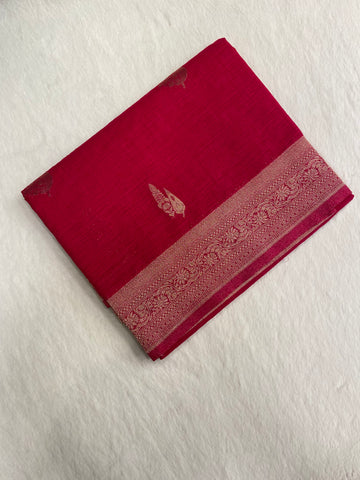 Raw Mango Silk Saree (Pink)
