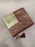 Tissue Bridal Semi Silk With Swarovski Work