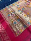 Premium Quality Tussar Saree in Paithani Weaves With Satin Border