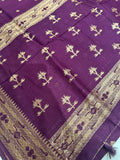 Premium Quality Tussar Saree in Paithani Weaves (Wine)