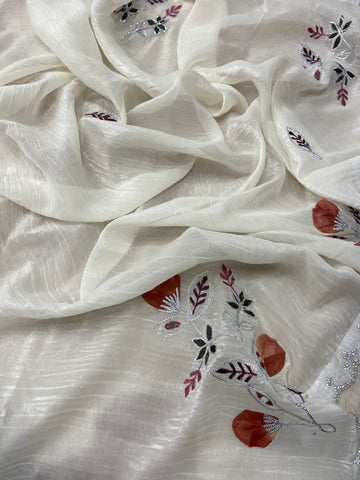 Premium Crush Organza Saree
