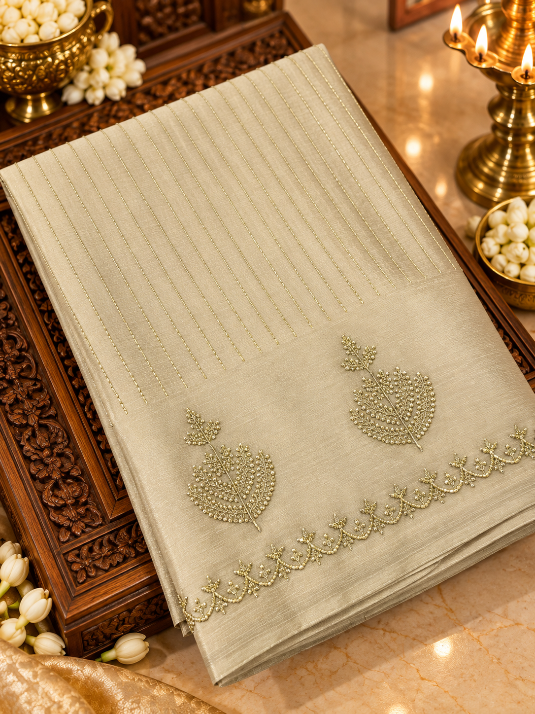 Russian Silk Saree With Embroidery-902505