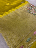 Premium Russian Dola Silk Sare With Embroidery
