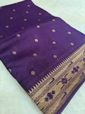 Premium Quality Tussar Saree in Paithani Weaves (Wine-ish Purple)