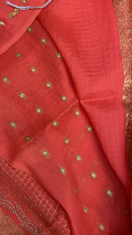Premium wrinkle crepe silk saree