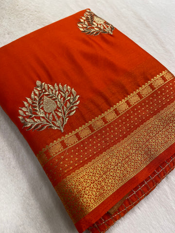Premium wrinkle crepe silk saree
