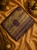 Premium tissue Kanjeevaram silk saree- Dark Lilac