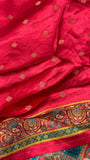 Premium Banarasi Crepe Satin Kalamkari Saree