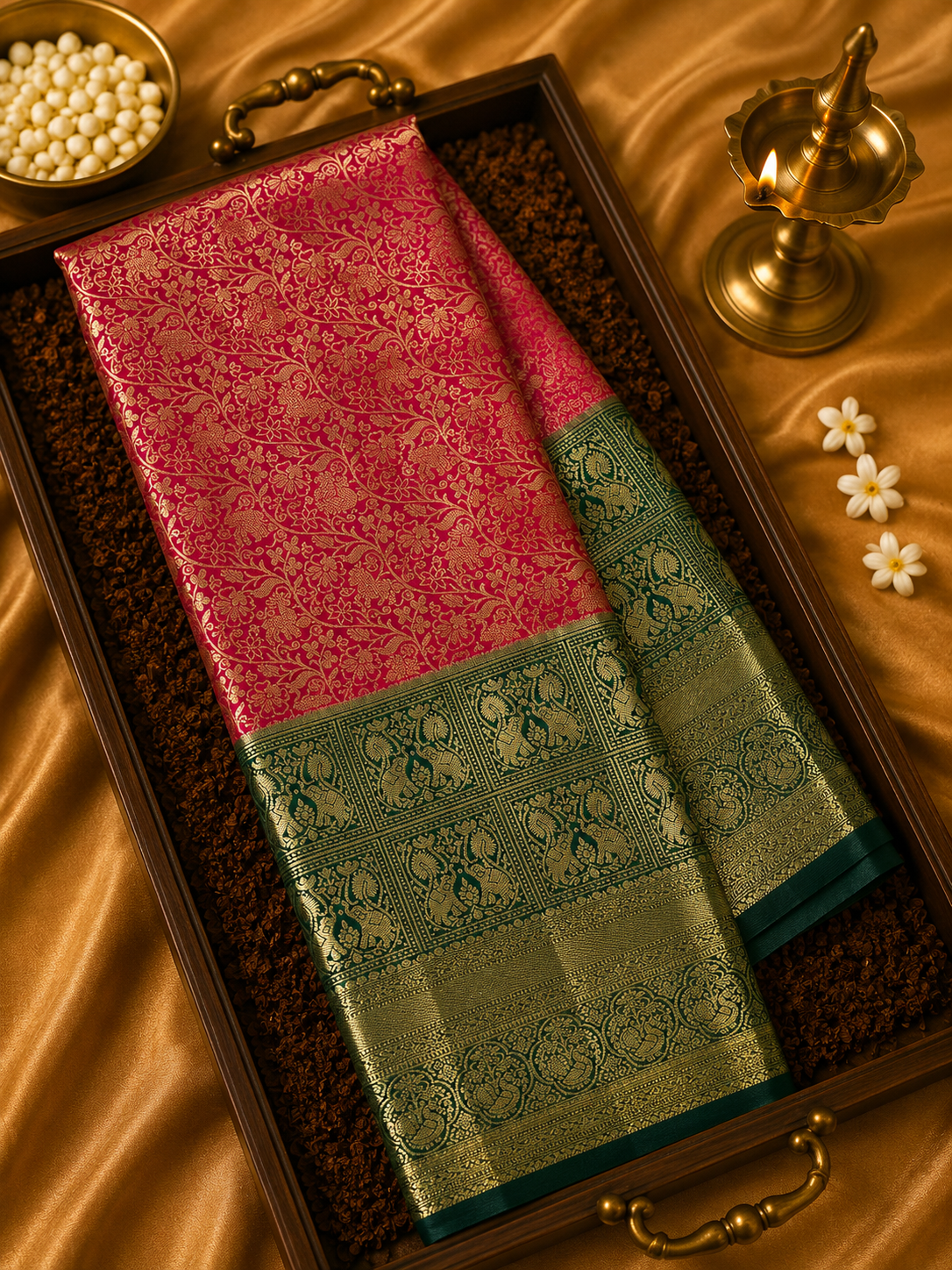 Premium Bridal Semi Kanchipuram Silk Saree