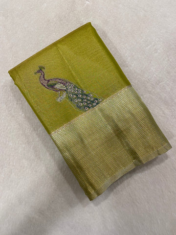 Bridal Semi Tissue Silk Saree🦚