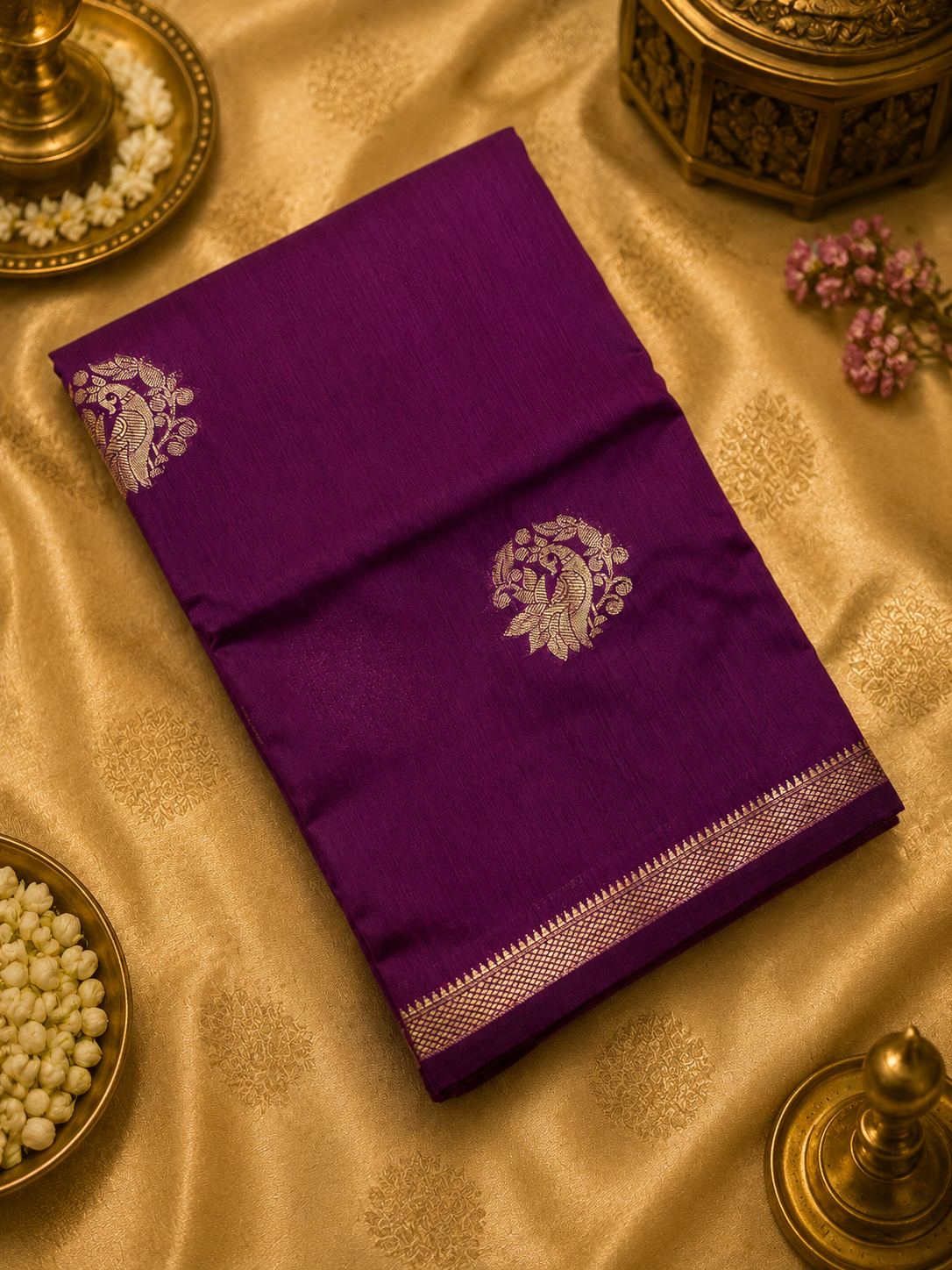 Premium Indori Silk Saree💜