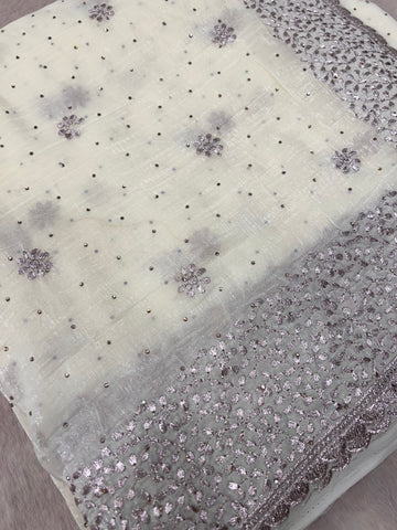 Premium Crush Organza Saree