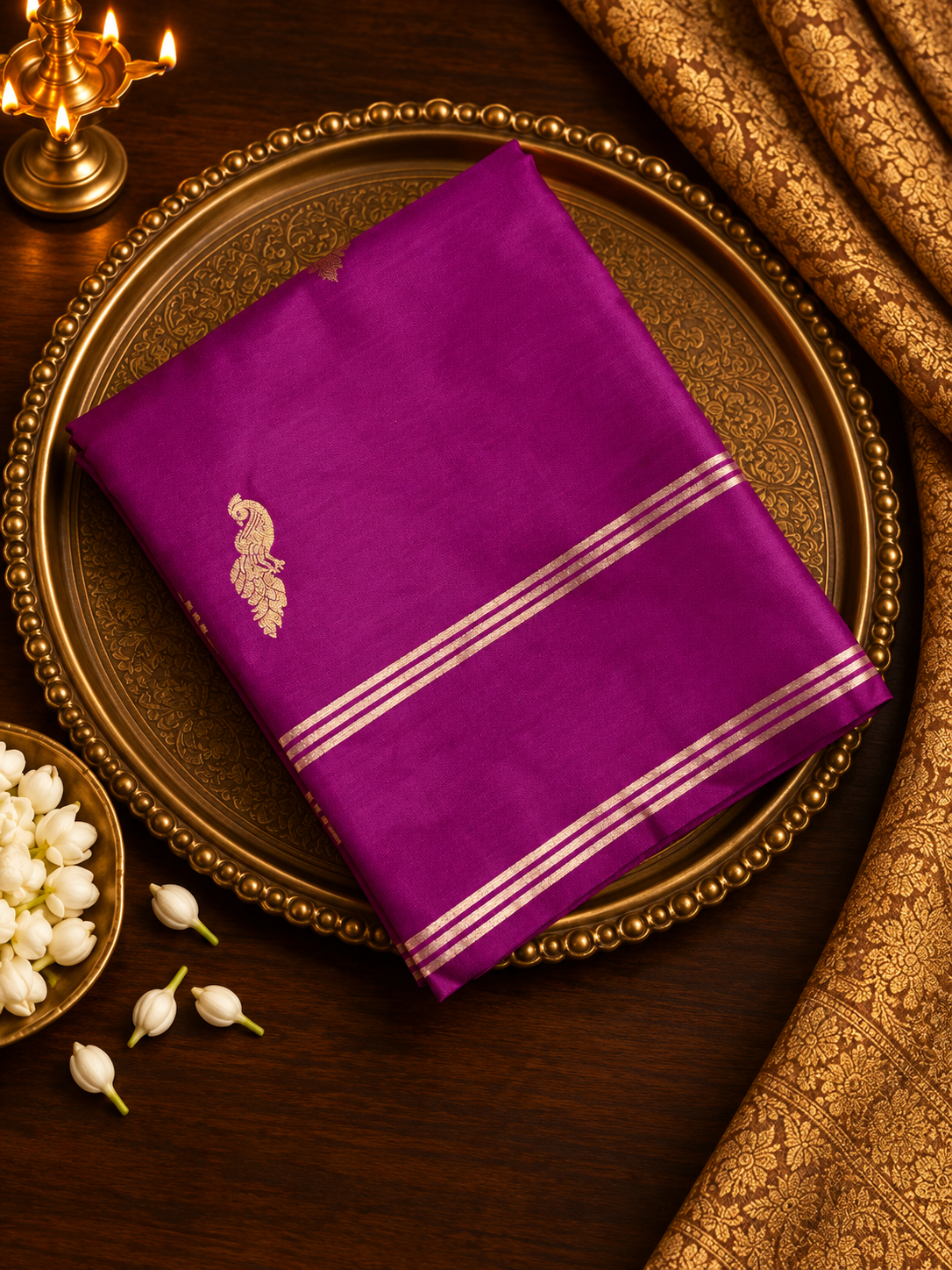 Premium Gajji Silk Saree (wine)-902262