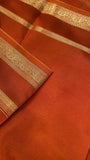 Pure Mix Crepe Mysore Silk Saree🧡