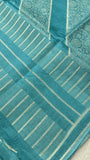 Pure Chinnon Crepe Saree🩵 - 902790