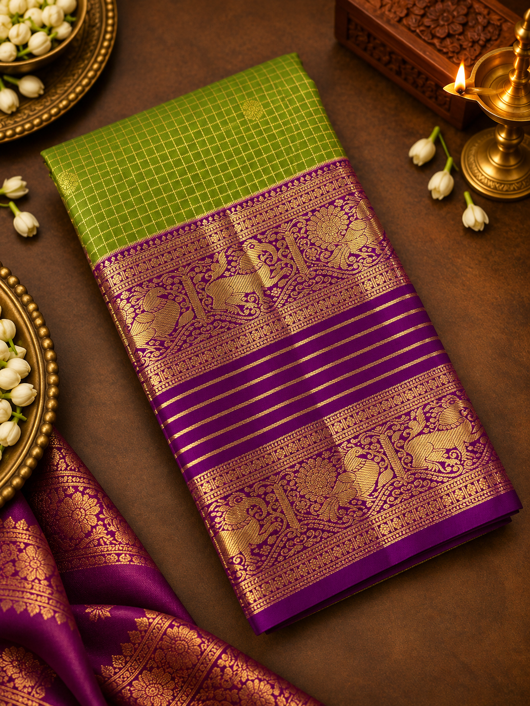 Premium Bridal Semi Kanchipuram Silk Saree - RF1306