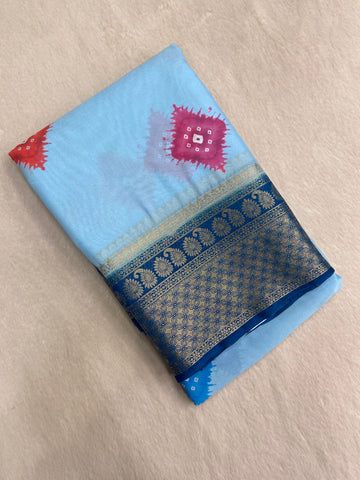 Premium Crepe Bandhini Saree