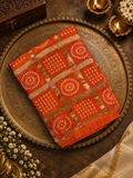 Plain body design modal silk saree with bandhini design pallu- 902263 Orange