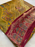 Premium Banarasi Crepe Kalamkari Saree