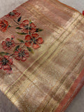 Tissue Bridal Semi Silk  Saree With Work - 902493