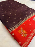 Premium Quality Tussar Saree in Paithani Weaves With Satin Border