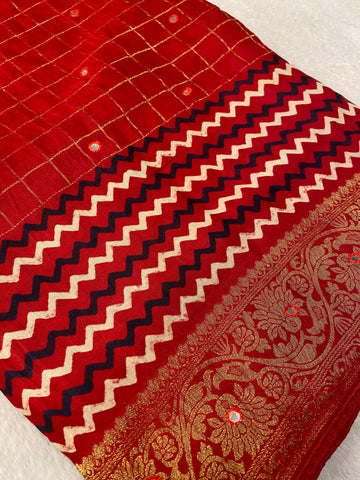 Premium Gajji Modal Silk Saree With Mirror Work❤️