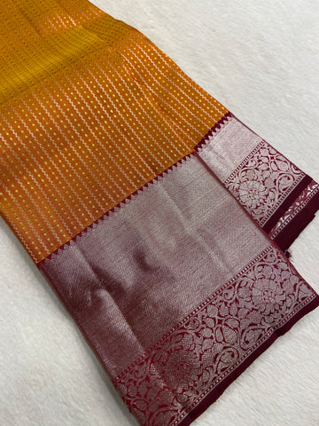 Pure 1G zari handloom Kanjeevaram silk mark certified saree
