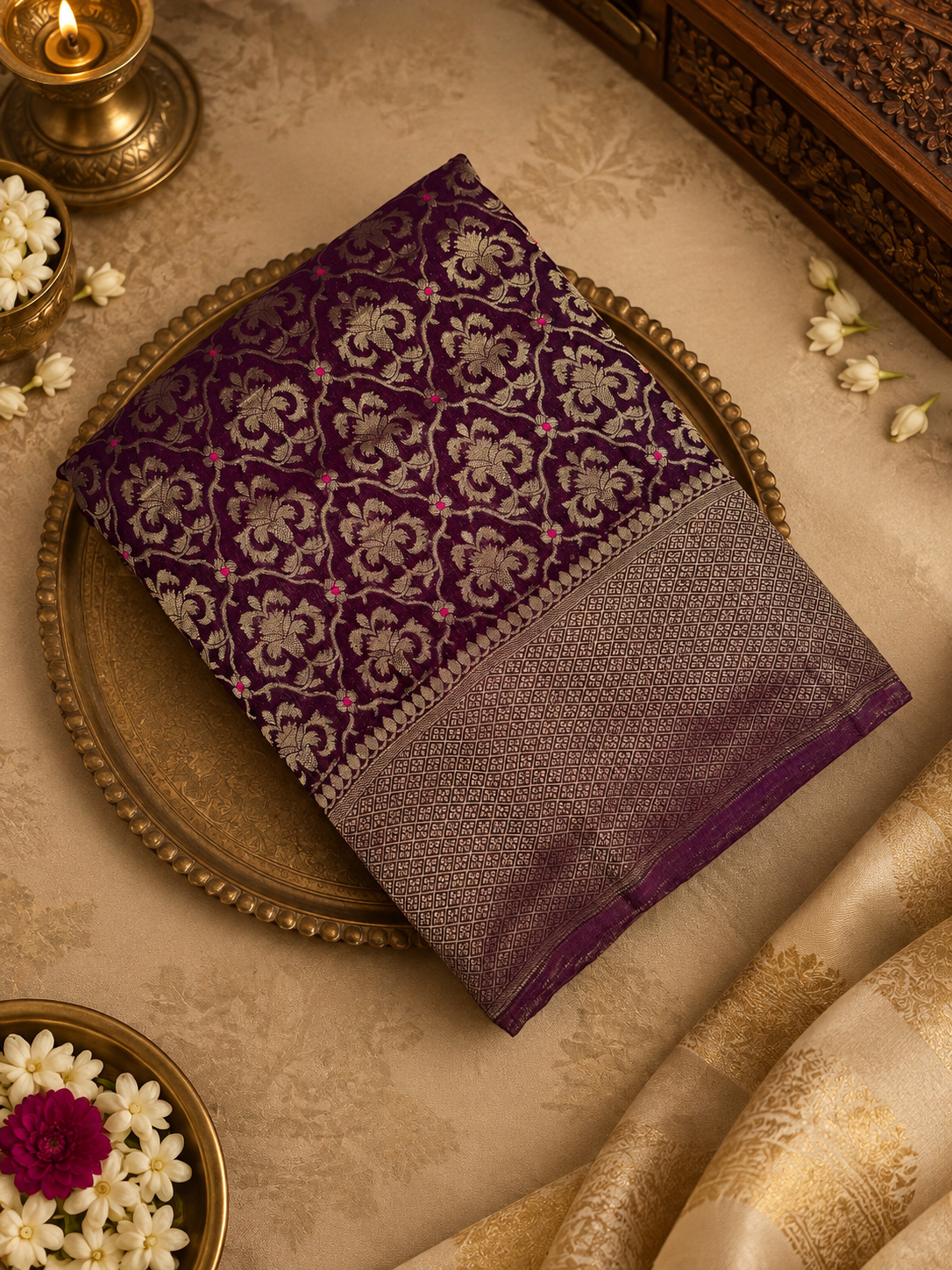 Premium Crepe Georgette Saree- Wine- 902140