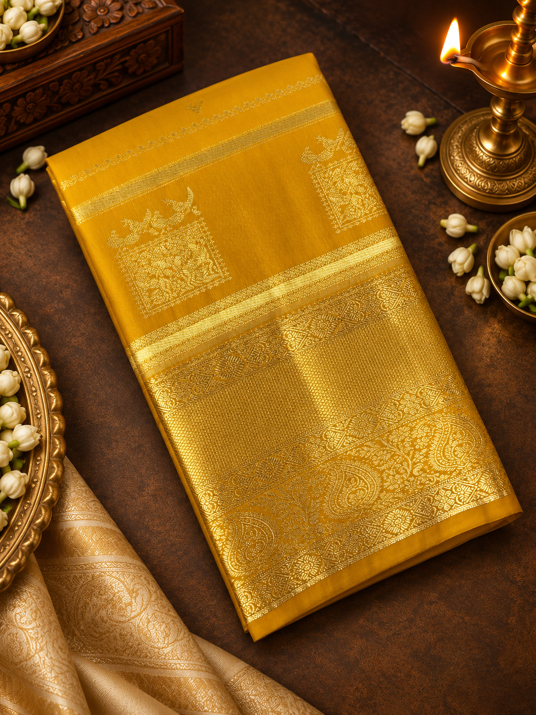 Premium Bridal Semi Kanchipuram Silk Saree - RF1302