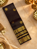 Pure 2G zari handloom Kanjeevaram Silk Saree- Silk mark certified- PS2347 Chocolate brown