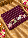 Pure Tassar Saree With Embroidery - 901997