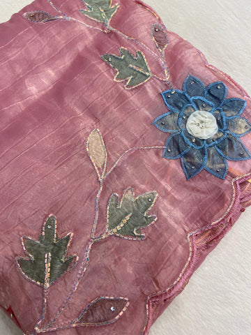 Pure paper crush organza saree
