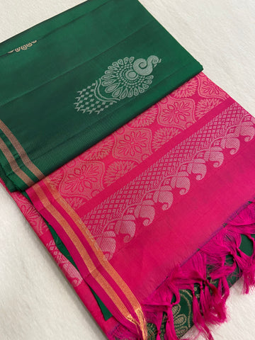 Half Mix Kanjeevaram Soft Silk Saree