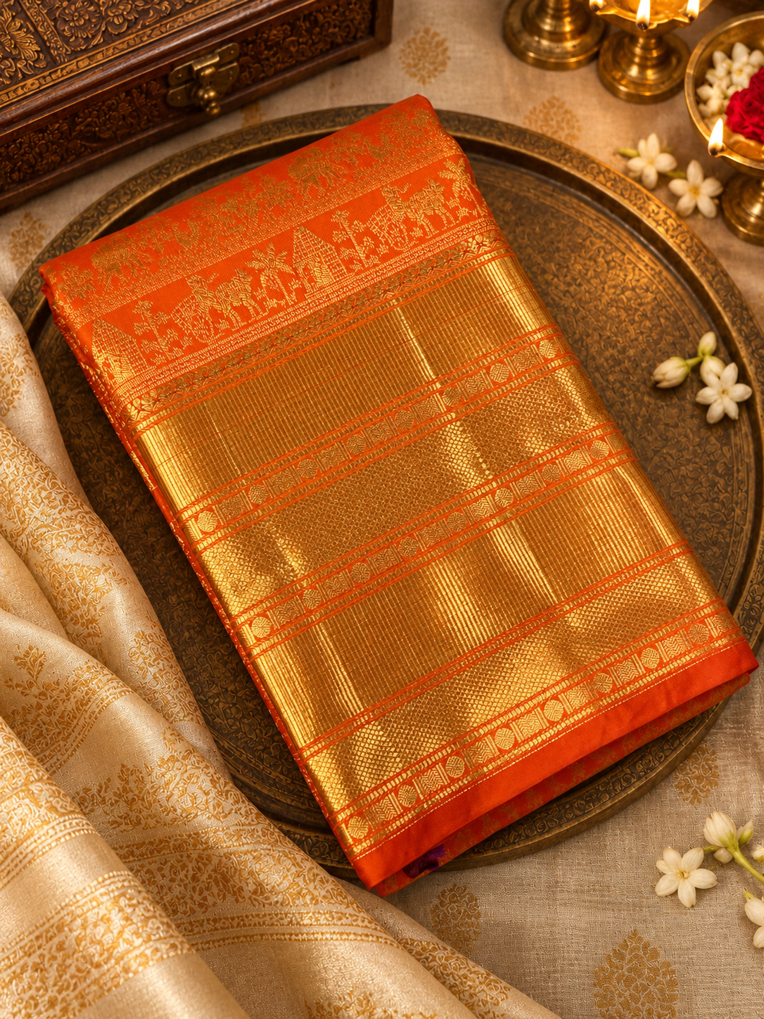 Premium Bridal Semi Kanchipuram Silk Saree - RF1302
