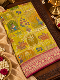 Premium Banarasi Crepe Kalamkari Saree - 902655