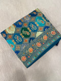Pure Banarasi Crepe Satin Kalamkari Saree