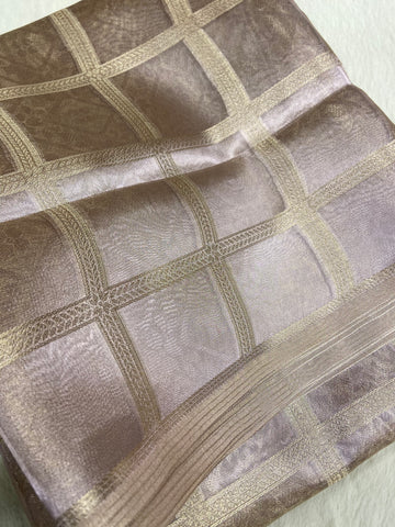 Tissue Organza Silk saree (Lilac)