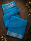 Pure Mix Mysore Crepe Silk Saree- Sky blue