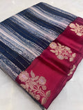 Pure soft organza saree with satin border