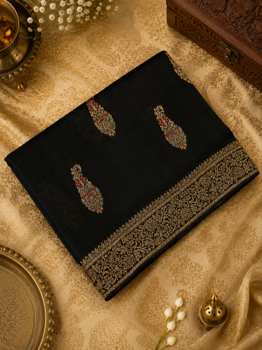 Premium Tassar Silk Saree🖤