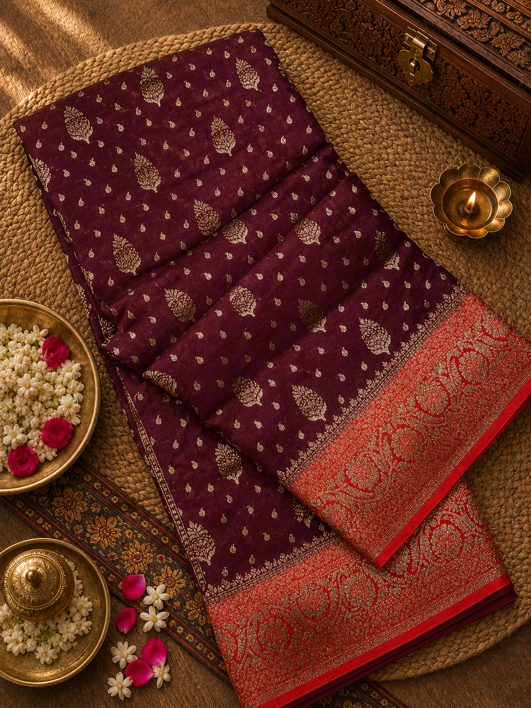 Pure mix crepe silk saree