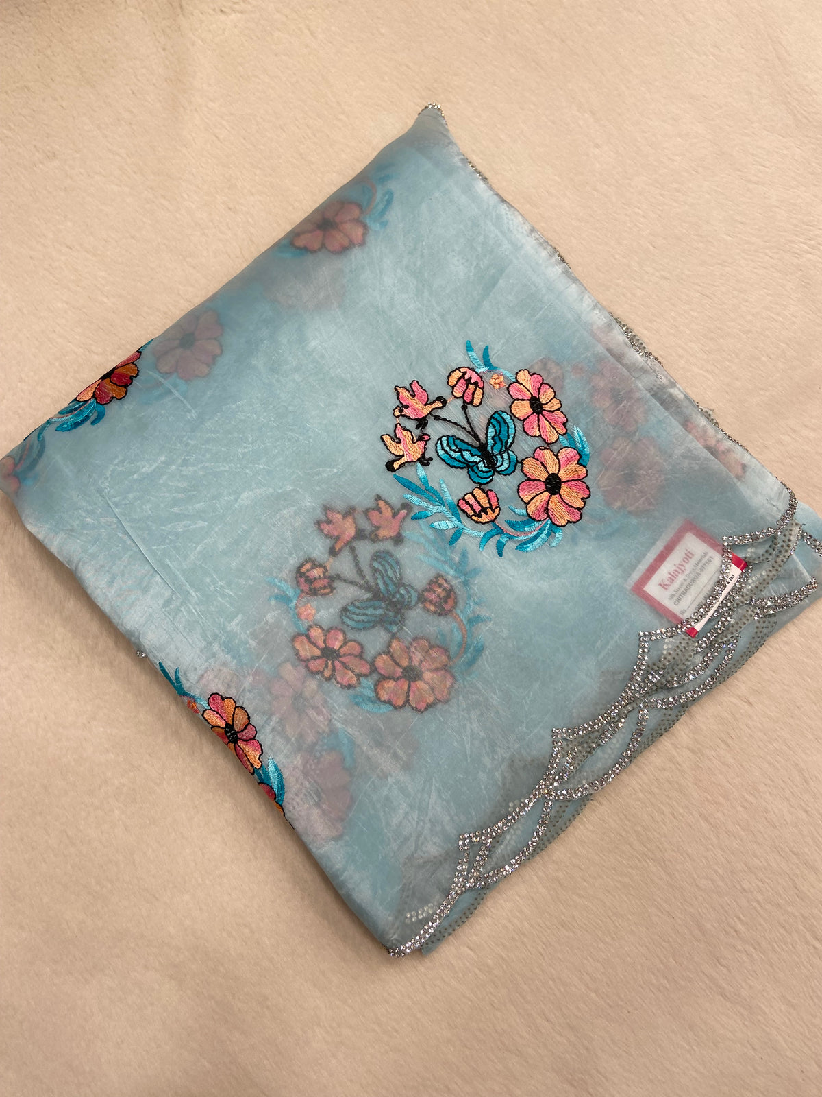 Pure Paper Crush Organza Saree