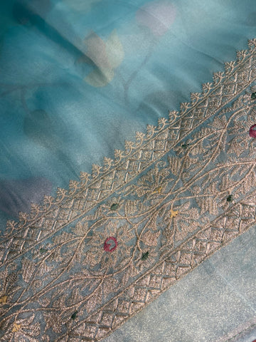 Pure tissue organza saree