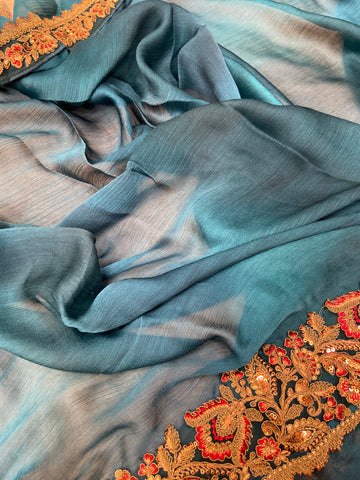 Designer cocktail saree