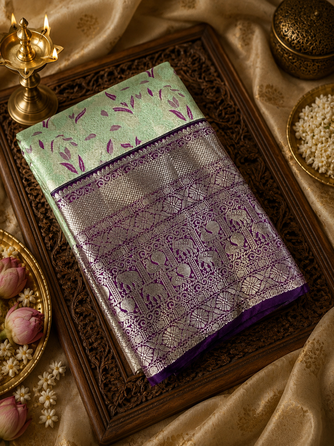 Premium Bridal Semi Kanchipuram Silk Saree