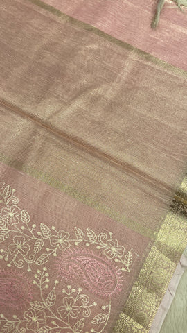 Organza saree with embroidery work