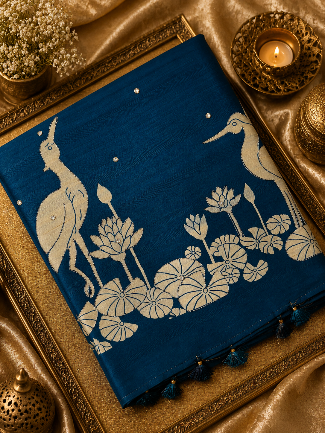 Premium Butter Silk Saree With Appliqué Zari