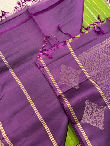 Pure Handloom Kanjeevaram Soft Silk Mark Certified Saree
