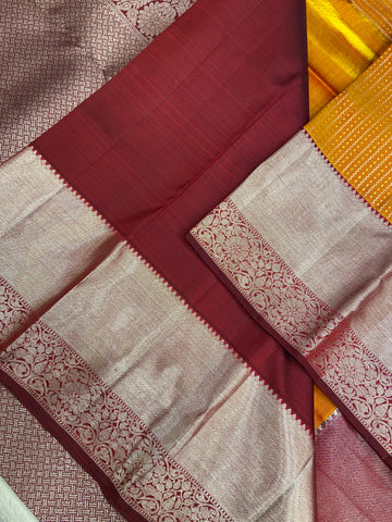 Pure 1G zari handloom Kanjeevaram silk mark certified saree