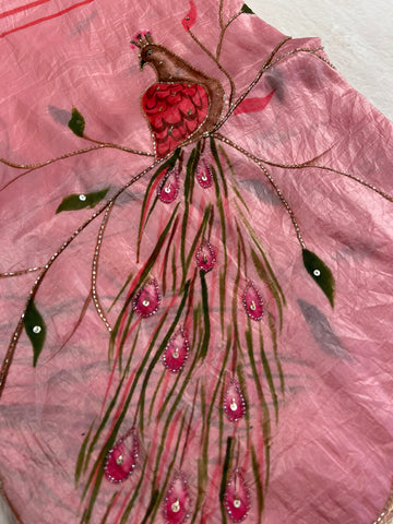 Premium crush organza saree